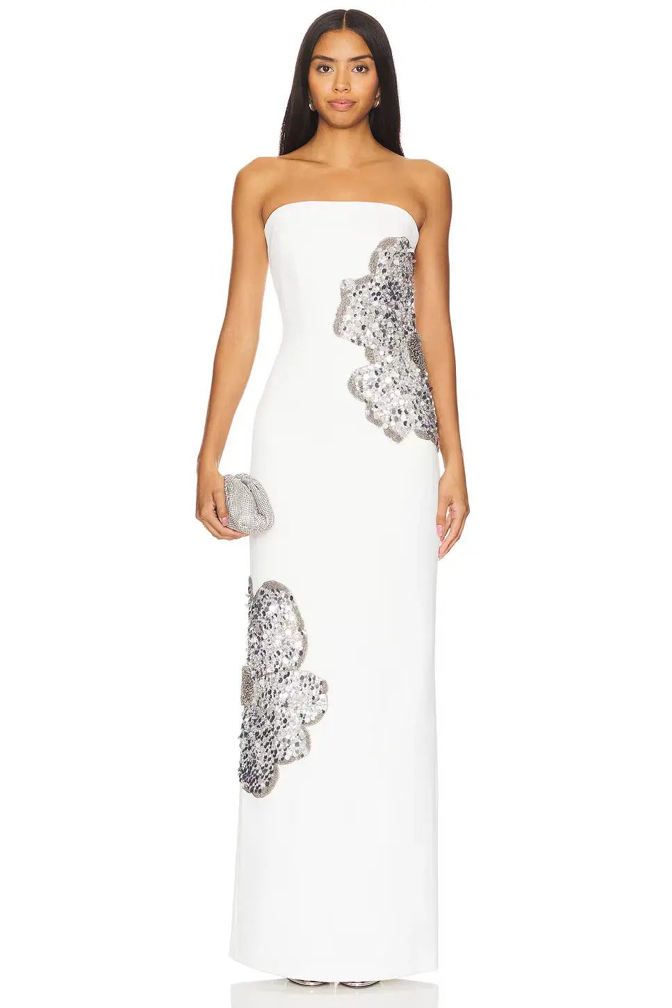 Rebecca Vallance Layana Strapless Embellished Gown Ivory Size 8 photo 2