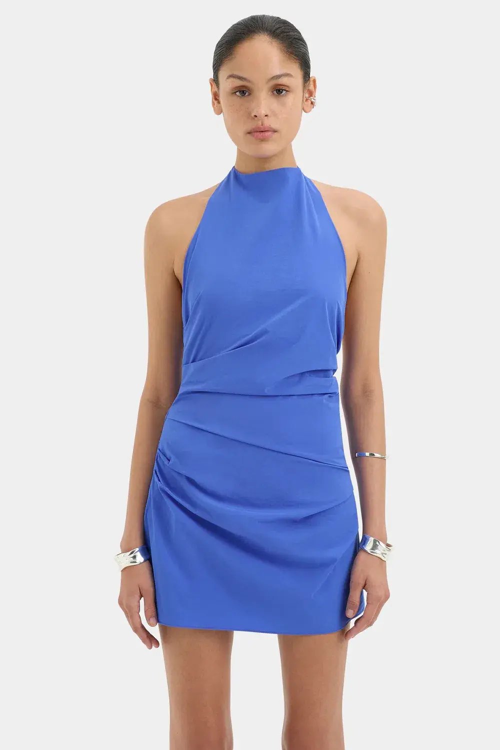 SIR THE LABEL SOL HALTER MINI DRESS / BLUE / SIZE 8 photo 4