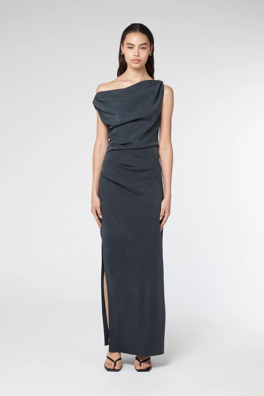 Third Form Athena Off Shoulder Maxi Dress - Ink photo 2