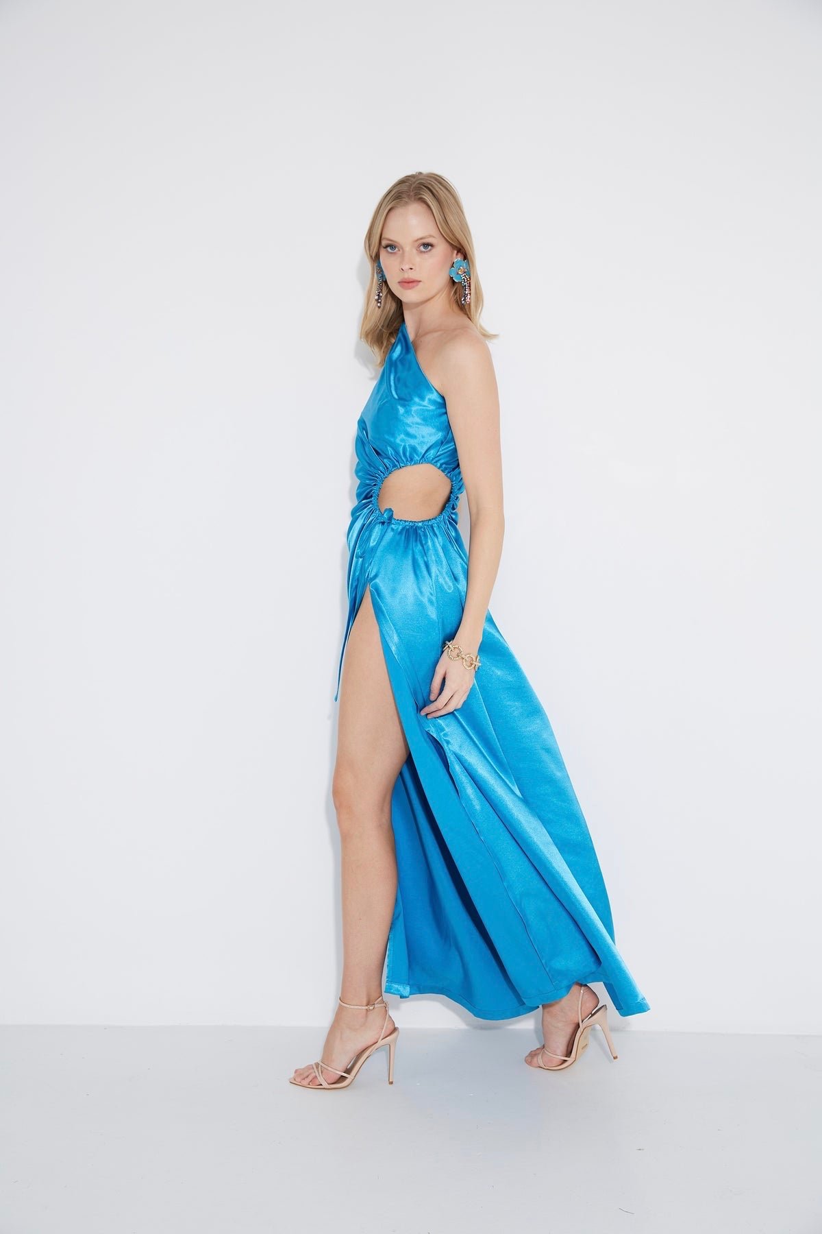 SONYA NOUR CYAN MAXI DRESS - CYAN BLUE photo 10