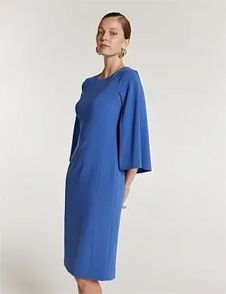 Perri Cutten Cape Sleeve Dress in Blue Size AU 16 photo 2