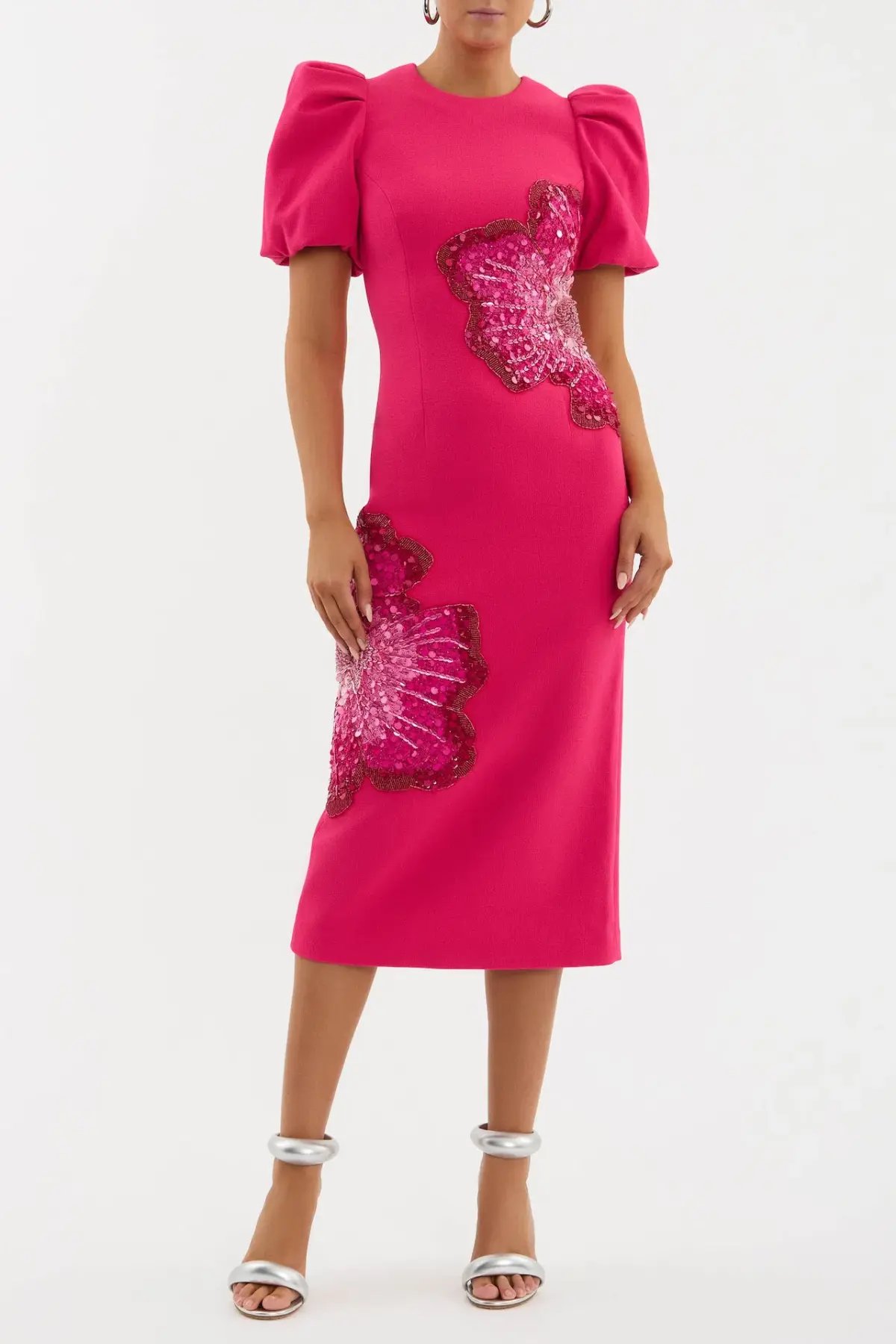 Rebecca Vallance Layana Midi Dress Raspberry Pink Size 14 photo 2