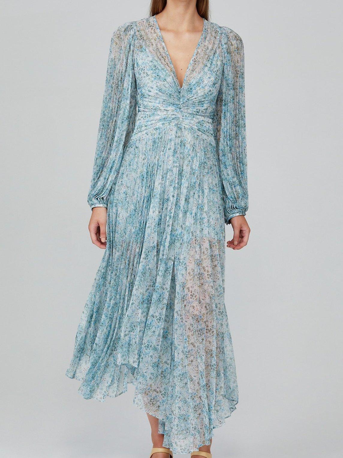 Acler Astone Midi Dress in Blue Fields Size 8 photo 4