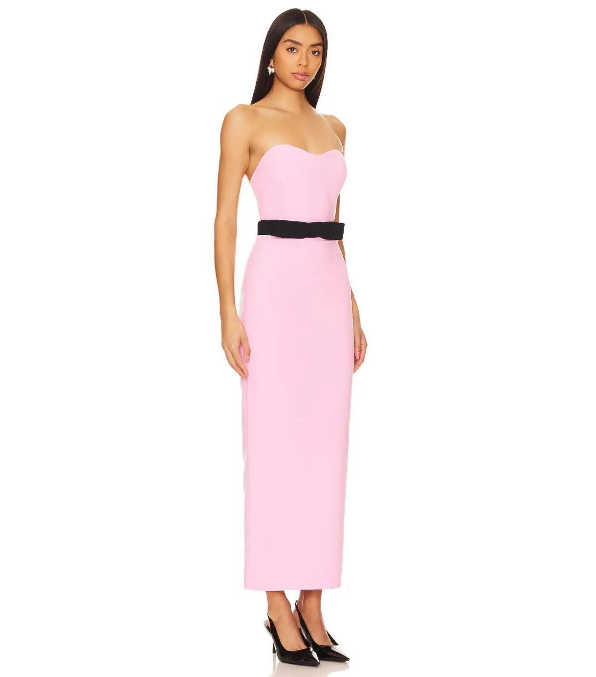 THE NEW ARRIVALS by İlkyaz Özel Noele Column Dress Baby Pink Size 10/M photo 2