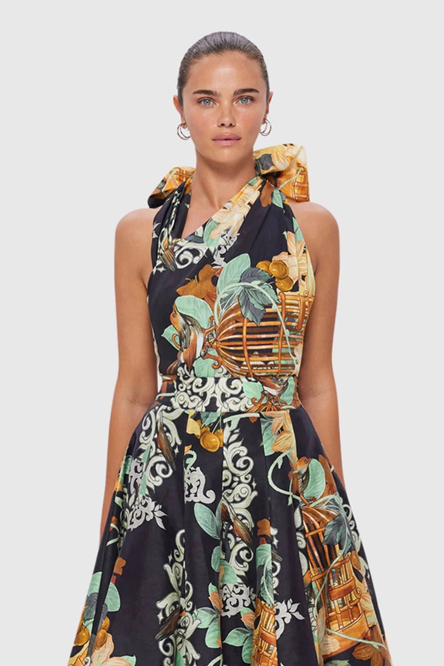 Leo Lin Bridget Halterneck Top - Azalea Print in Twilight photo 3