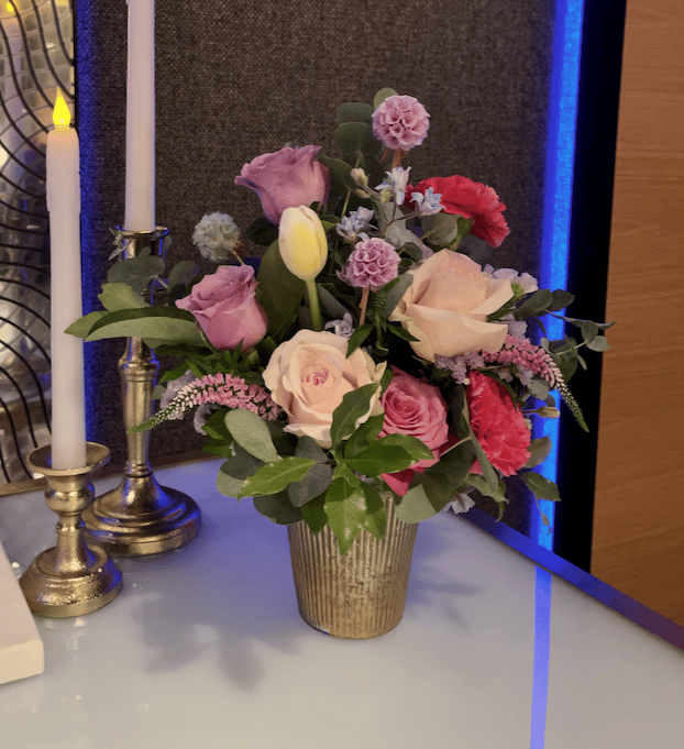 Gold Fluted Glass Vases photo 2