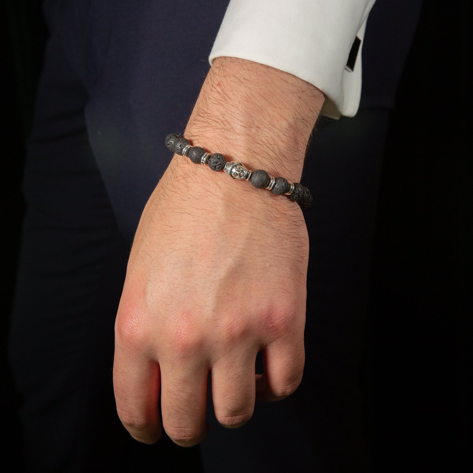 Budda Lavastone Bracelet - Silver photo 2