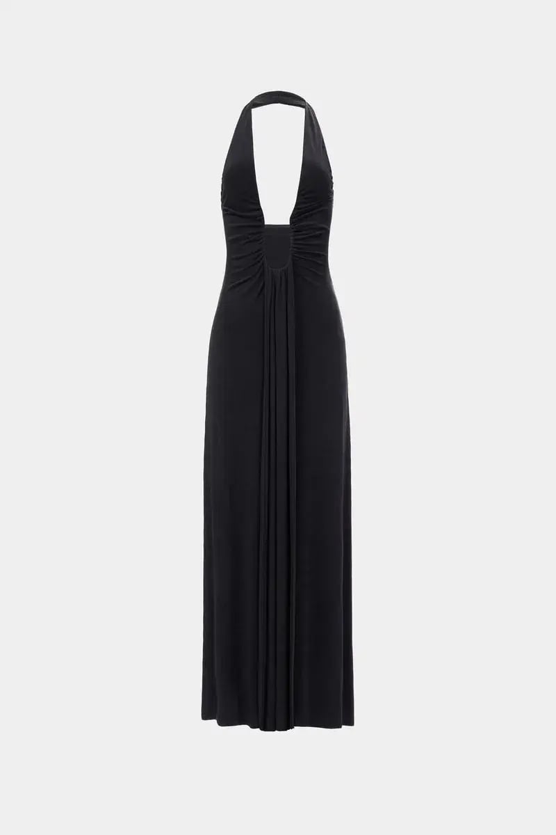MISHA Jennifer Cupro Maxi Dress Black Size 6/XS photo 5