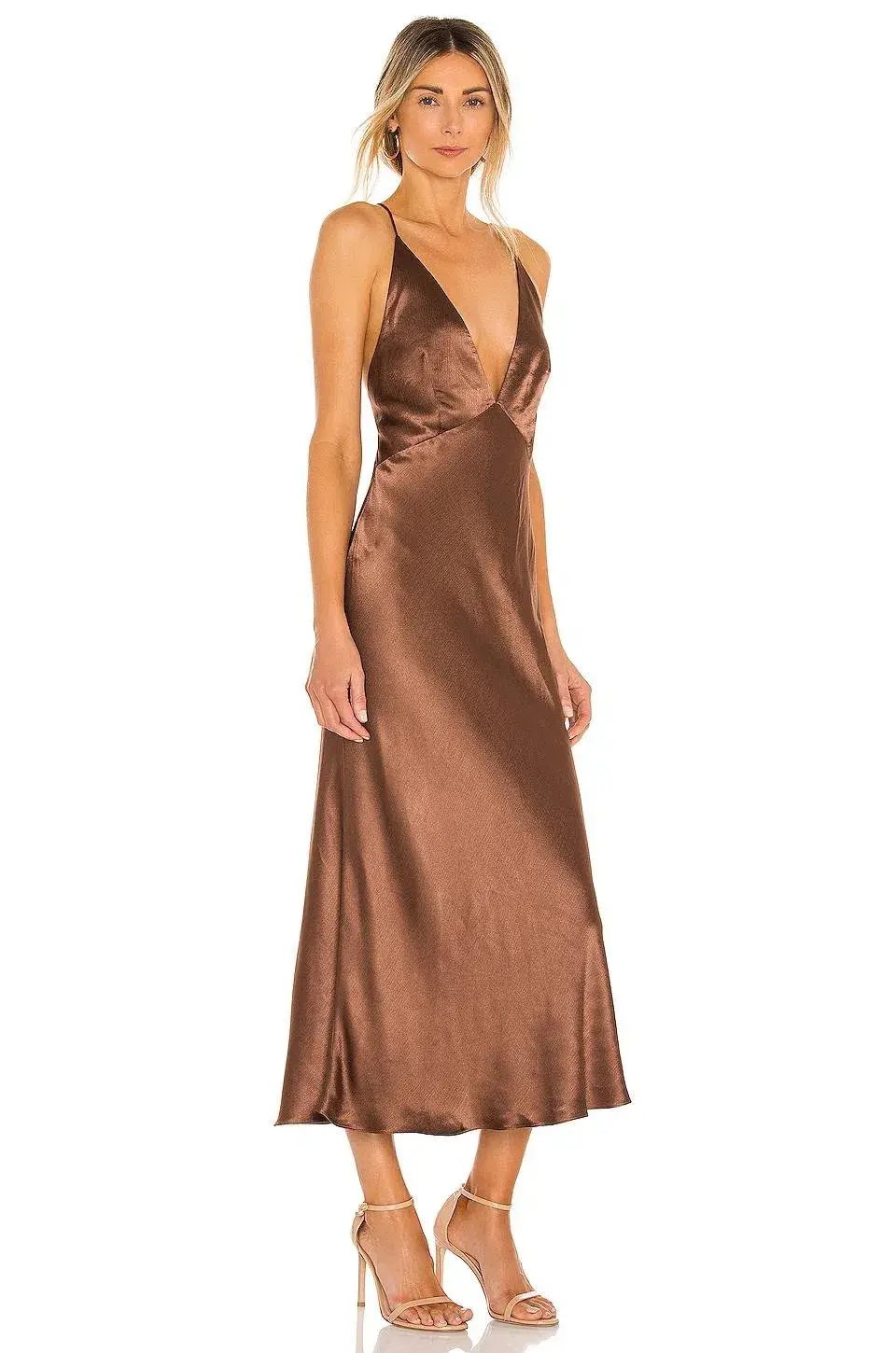 Bec and Bridge Valentina V Dress Brown Size 10 photo 2