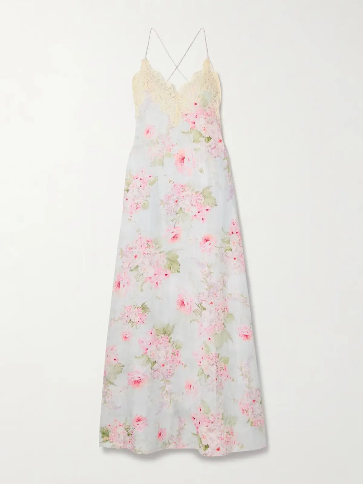 Zimmermann Halliday Lace Trimmed Maxi Dress Floral Print Size 2 AU 12 photo 3