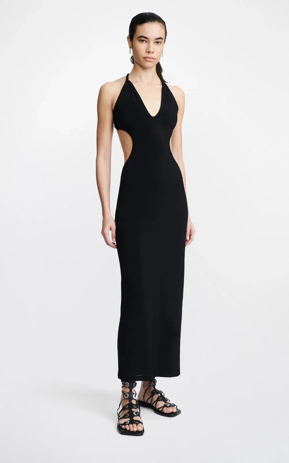 Dion Lee V Neck Rope Dress Black Size 10 photo 4