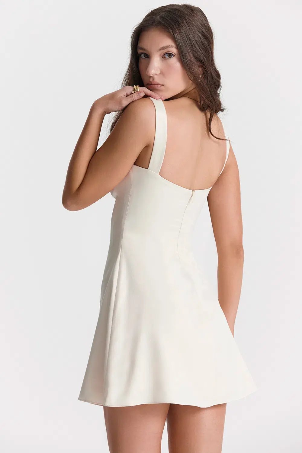 House Of CB Kara Vintage Mini Dress Cream Size 8 photo 3