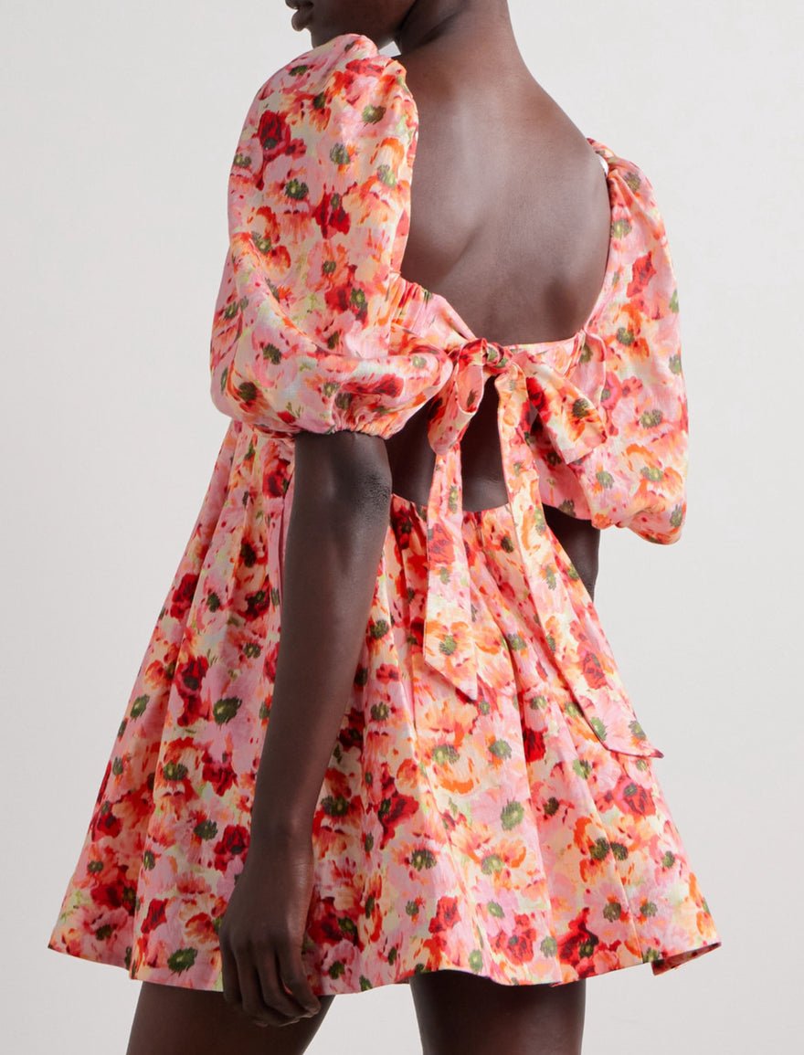 Zimmermann Lightburst Cutout Floral Linen Minidress photo 2