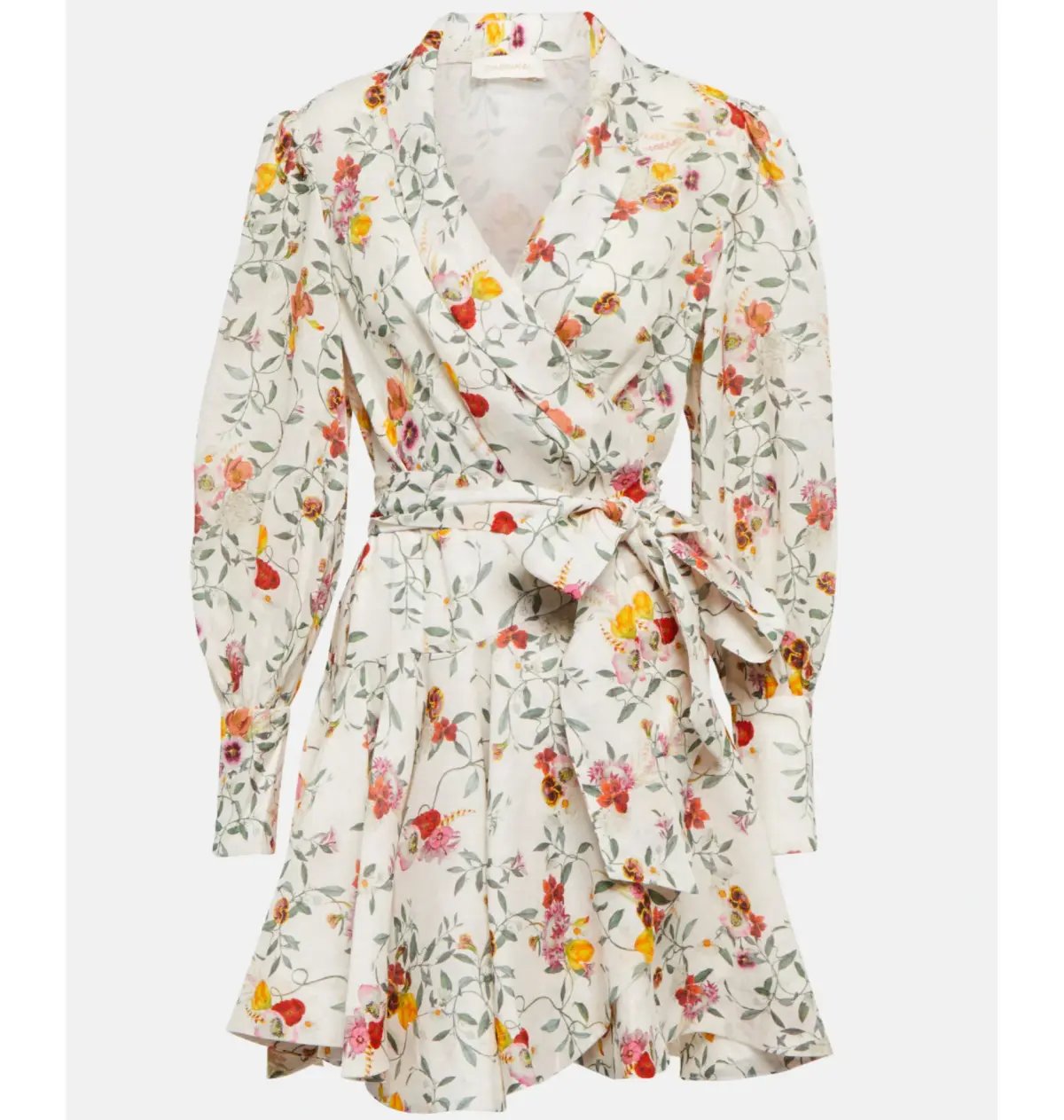 Zimmerman Linen Wrap Minidress Floral Size 1 / AU 10 photo 3