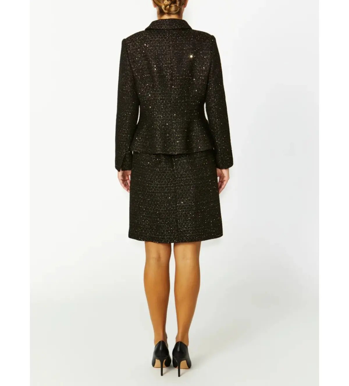 Anthea Crawford Cara Tweed Jacket Black One Size photo 3