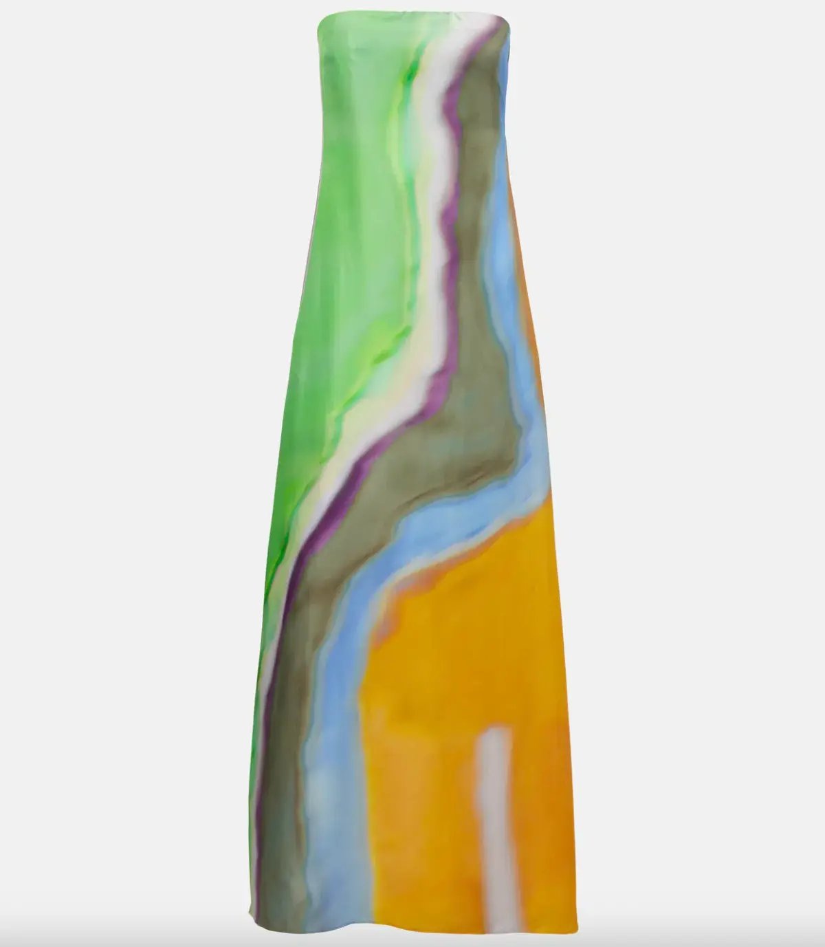 Christopher Esber Printed Silk Satin Maxi Dress Tangelo Aura Print Size AU 6 photo 4