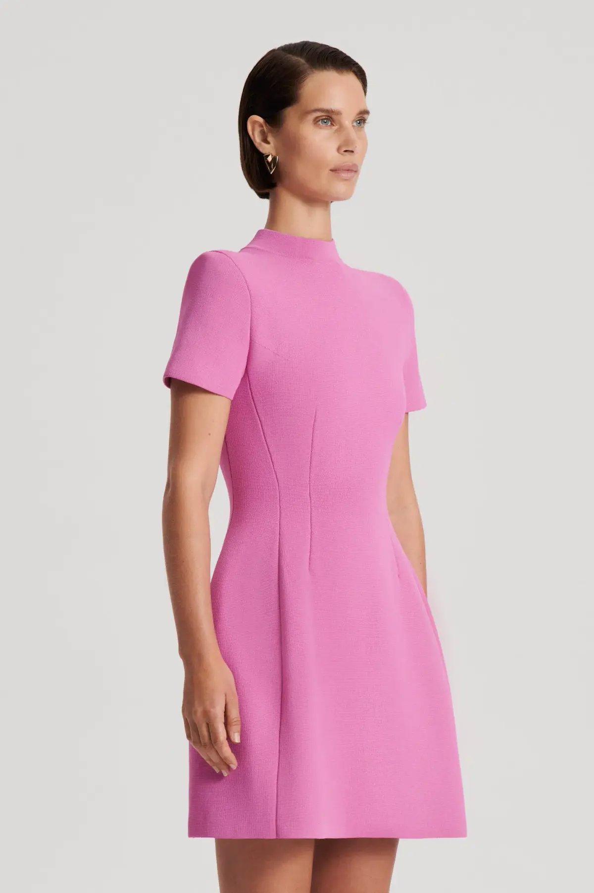 Scanlan Theodore Crepe Knit Peplum Mini Dress Peony Size XS / AU 6 photo 2