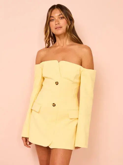 Sir the Label Sandrine Tailored Mini in Limone Size 10 photo 3