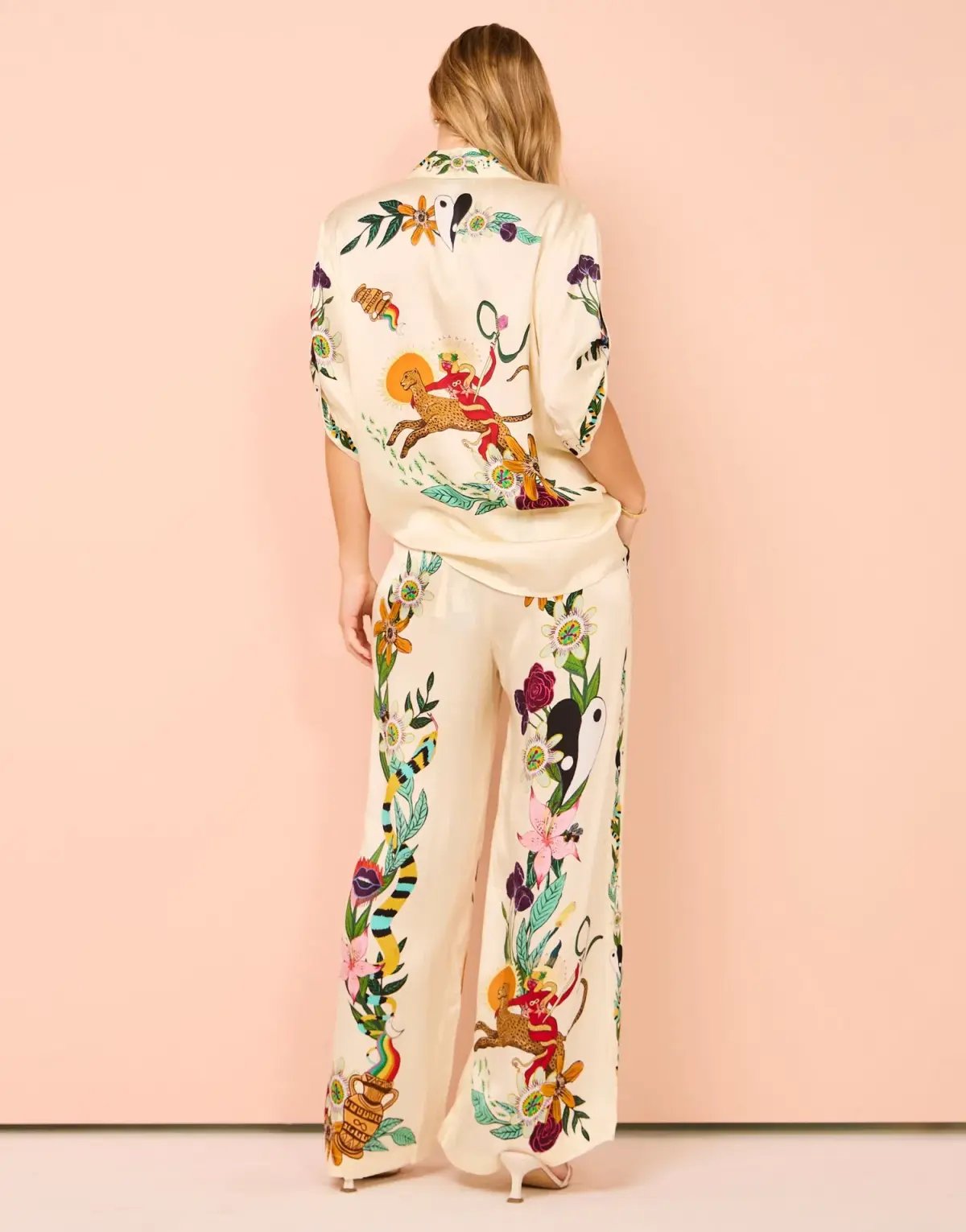 Alemais Meagan Oversized Silk Shirt & Pants Set Print Size 14 photo 3