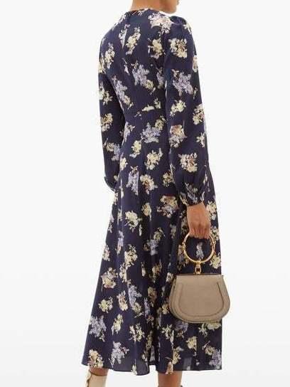 Zimmermann Sabotage Silk Rouched Midi Dress Ditsy Floral Size 8 photo 4