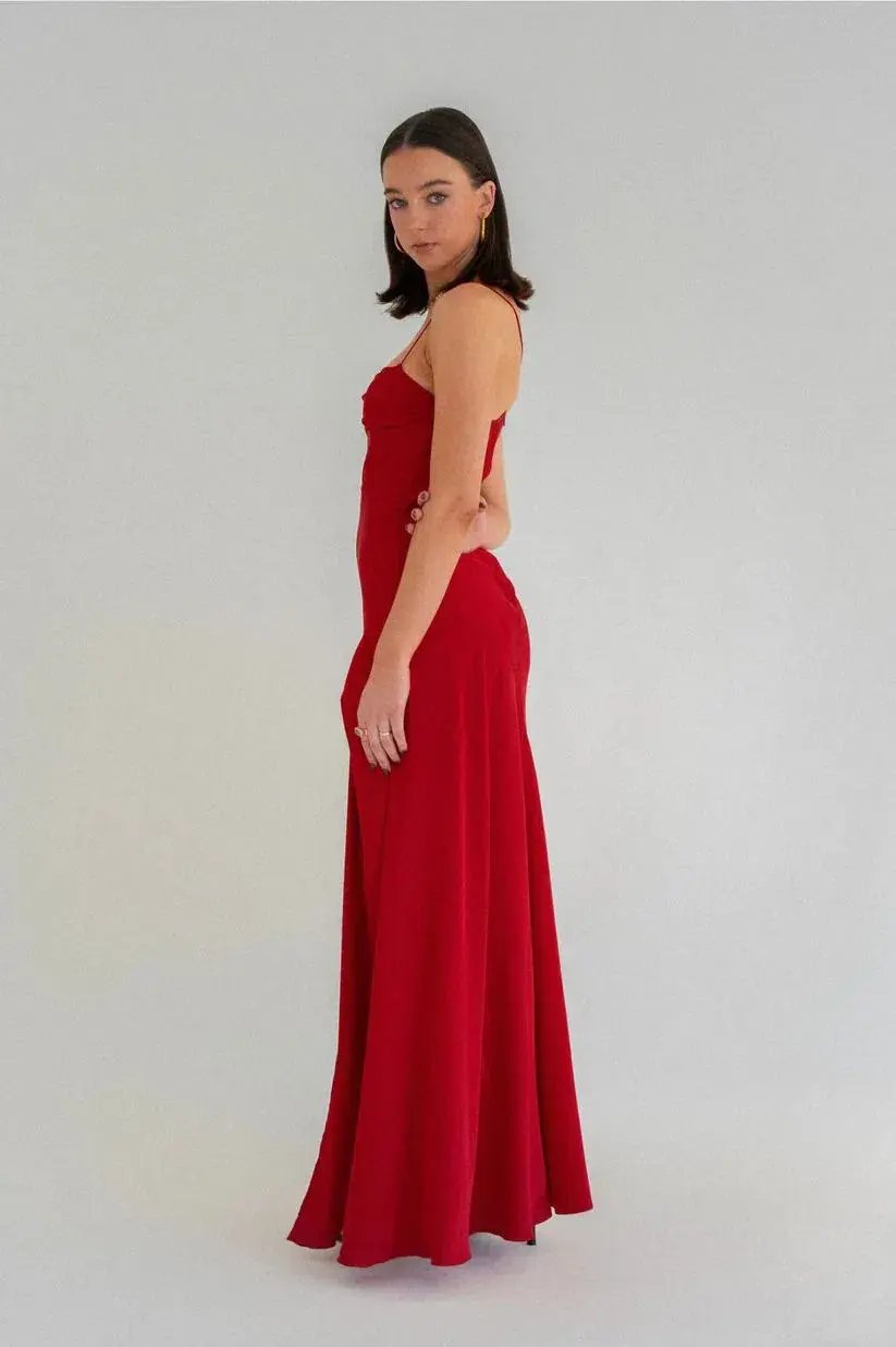 HNTR the Label Gaia Gown Maxi Wine Size AU 10 photo 2