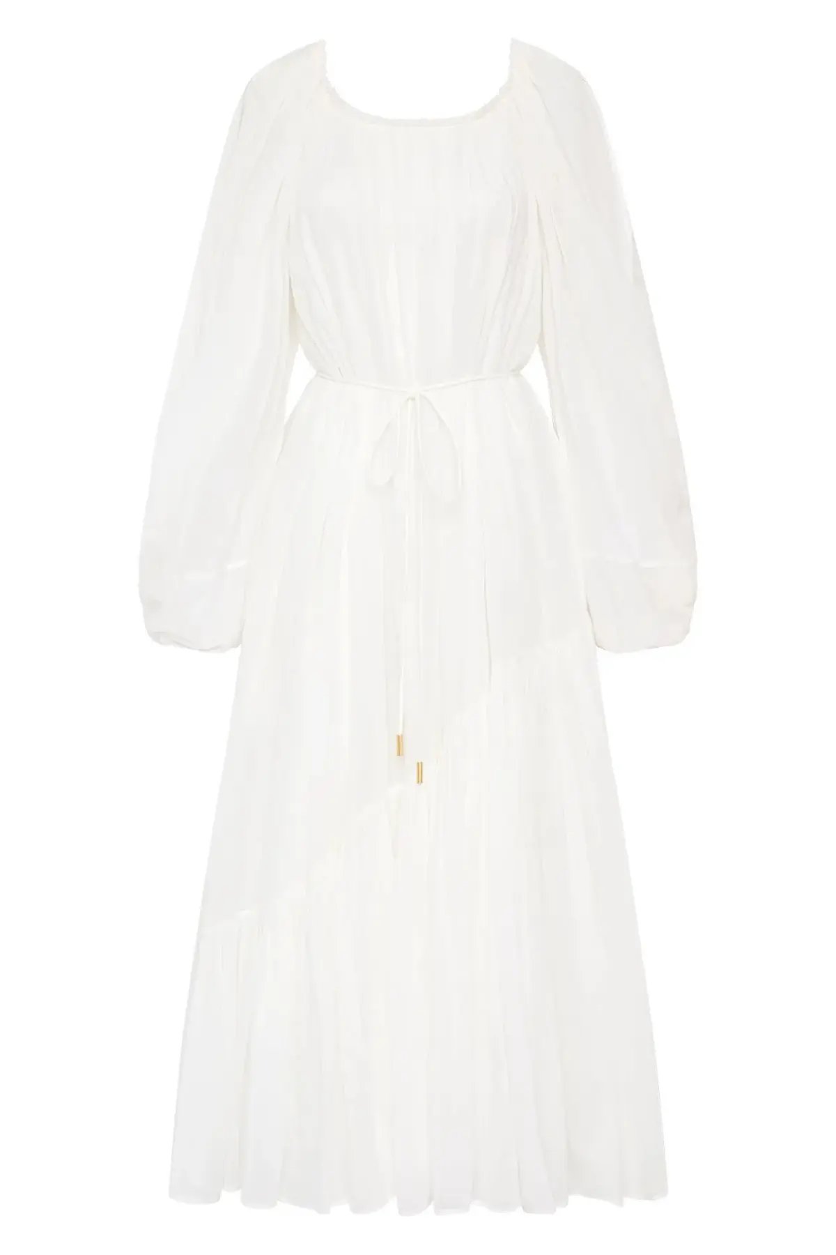 Aje Avani Smock Midi Dress Ivory Size 12 photo 4