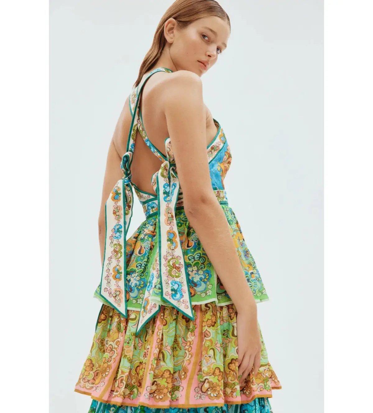 Alemais Dreamer Halter Tier Dress Multi Size AU 8 photo 2