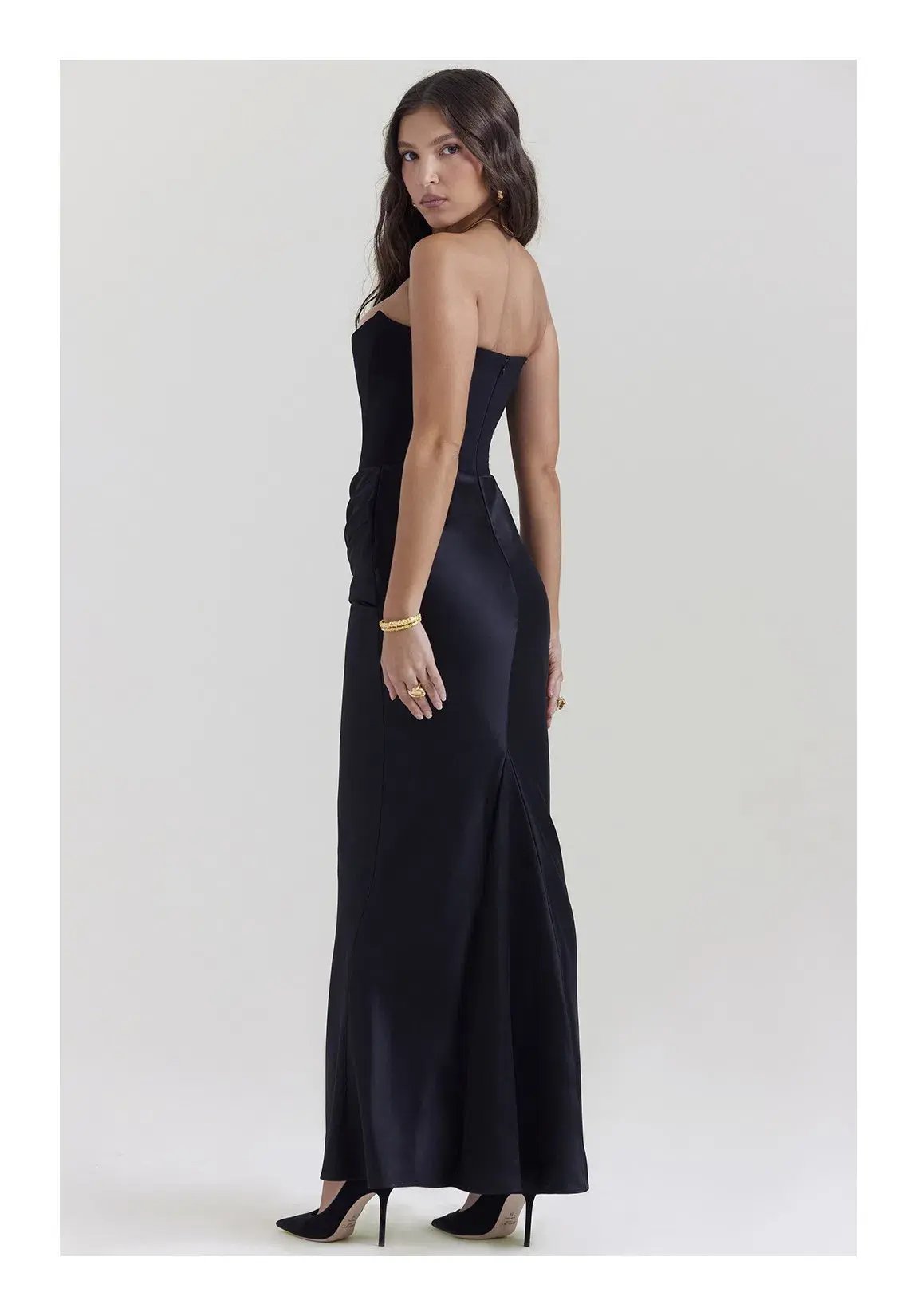 House of CB  Persephone Maxi Dress Black Size S/ Au 8 photo 3