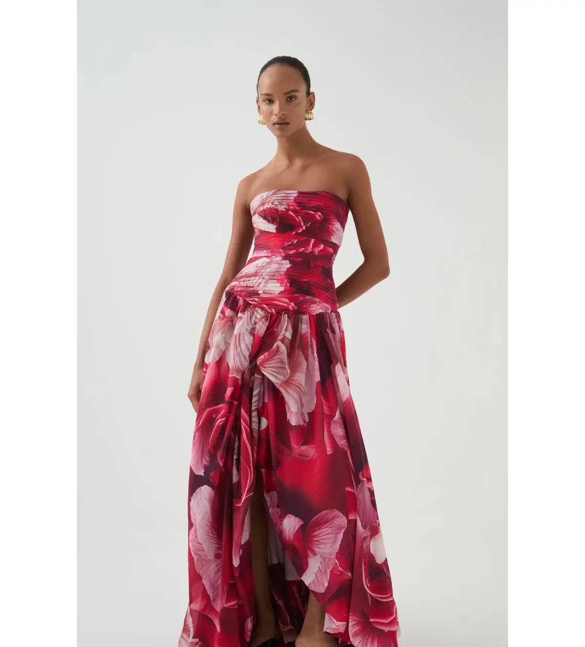 Aje Flora Gown Prismatic Floral Red Size AU 6 photo 3