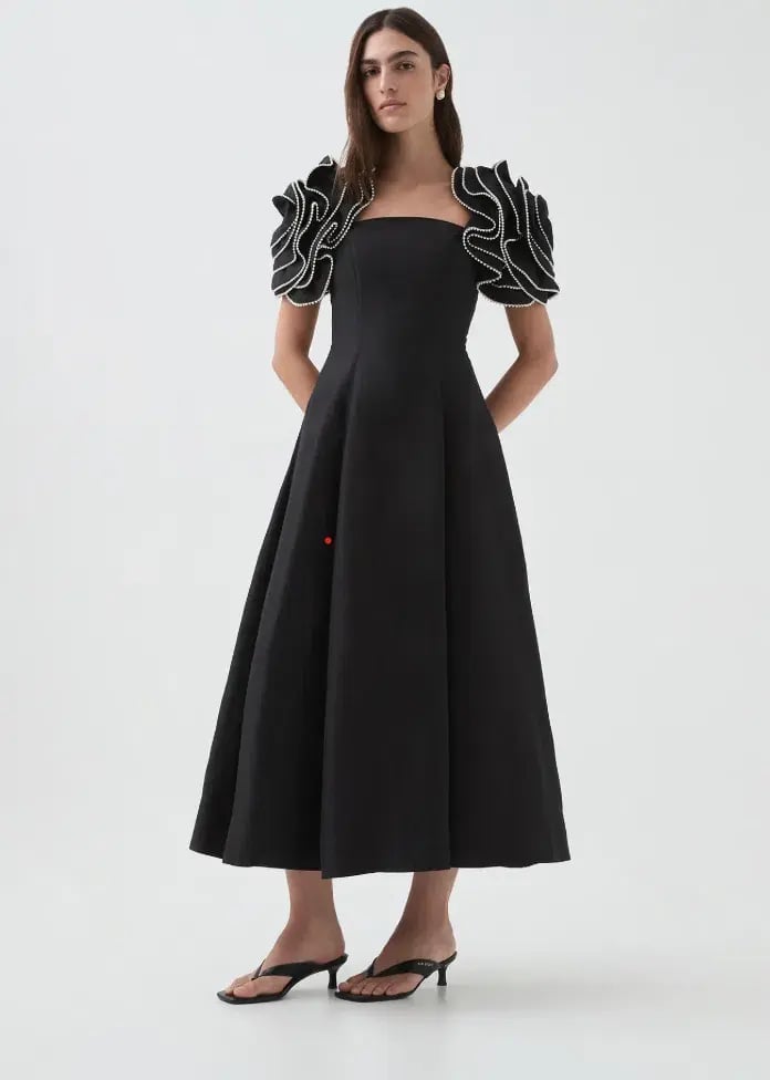 AJE Twyla Midi Dress Black Size 10 photo 2