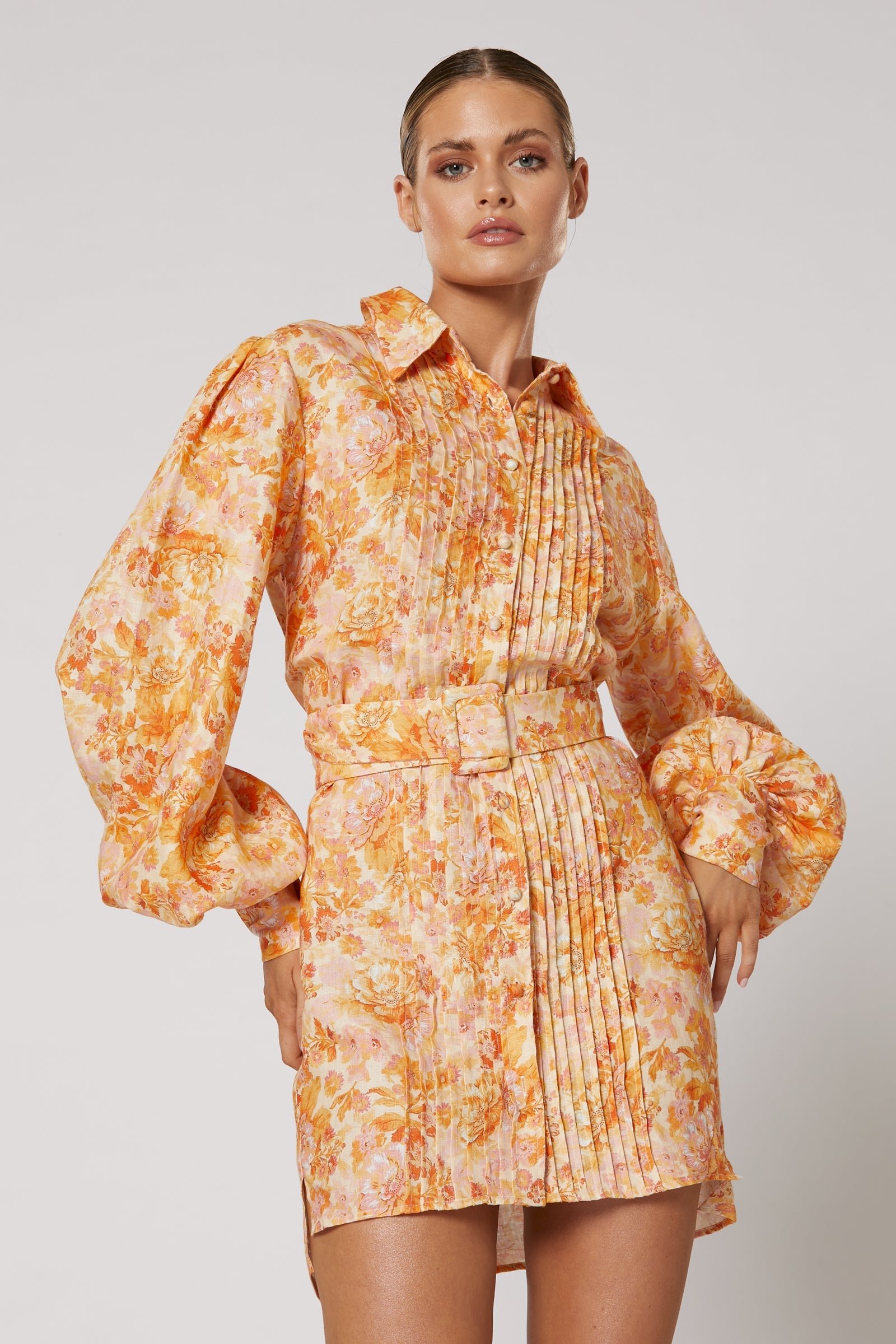 WINONA DARANA SHIRT DRESS - ORANGE PRINT photo 2