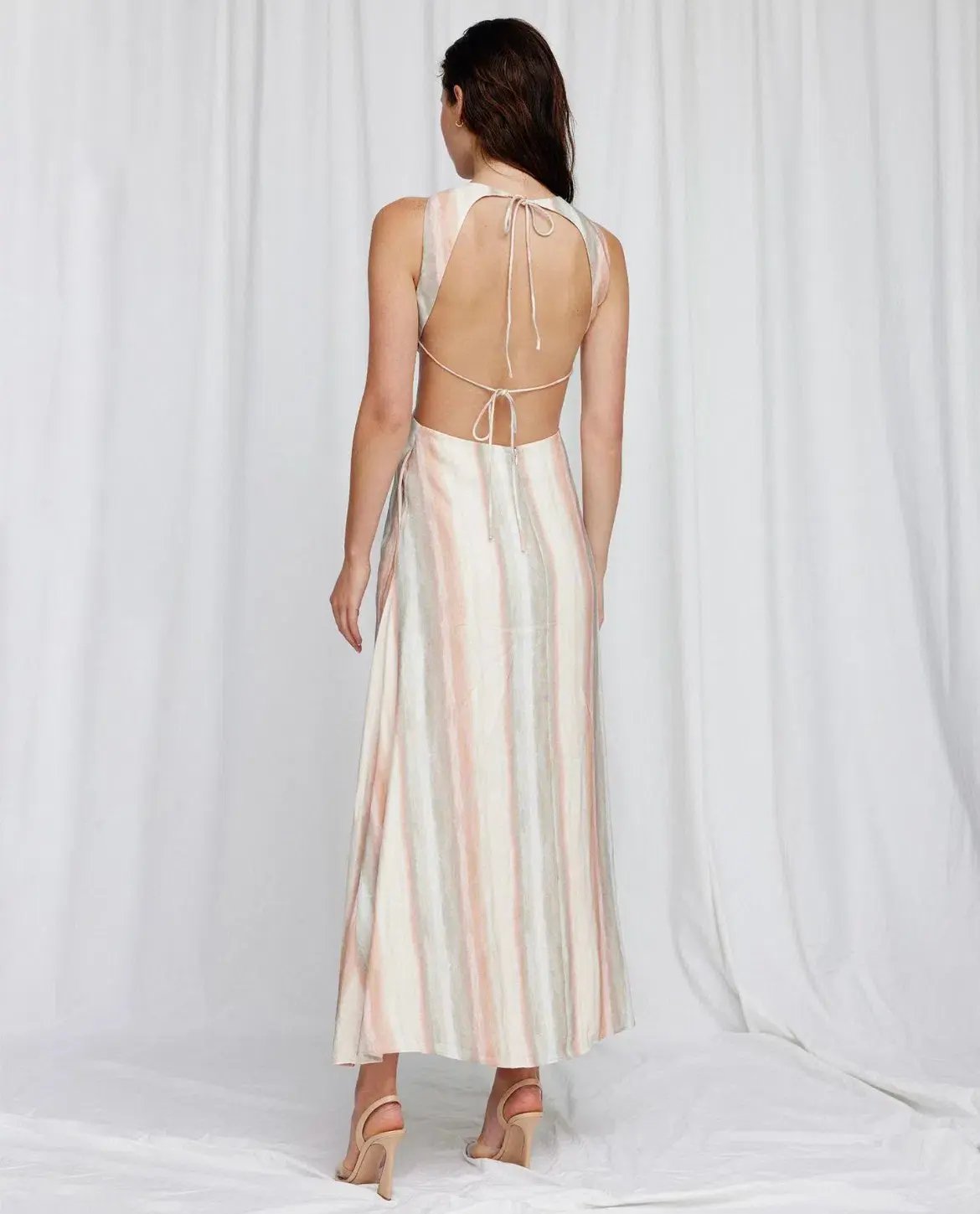 Significant Other Jessica Maxi Dress Watercolour Stripe Size 6 photo 3