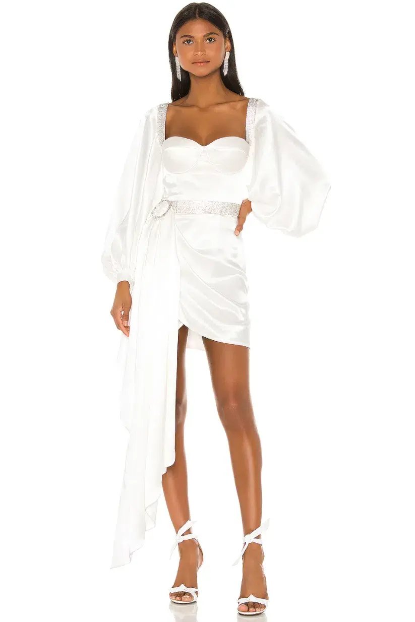 Bronx and Banco Lana Bridal Mini Dress in White Size M / AU 10 photo 5