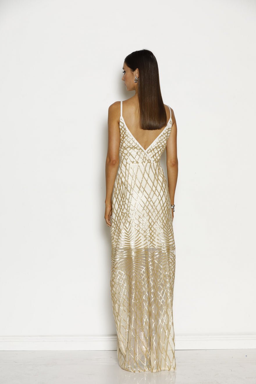 Grace & Hart Shooting Stars Wrap Dress in gold photo 2