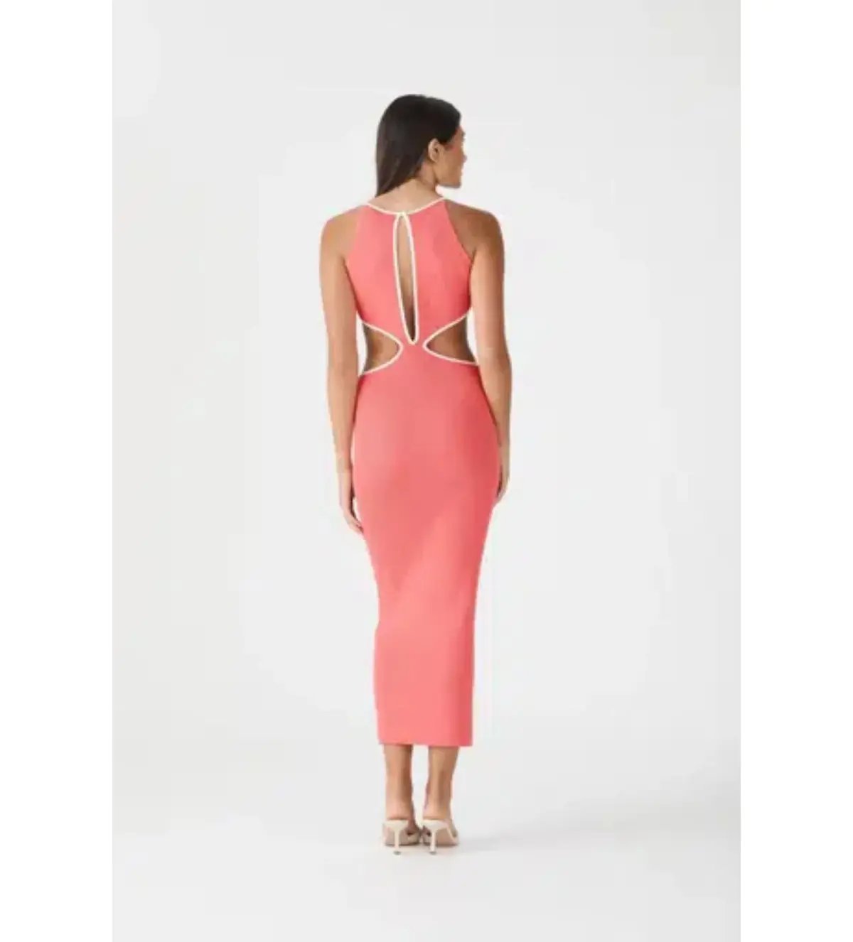 San Sloane Adrian Rib Dress Coral/Pink Size 6 photo 3