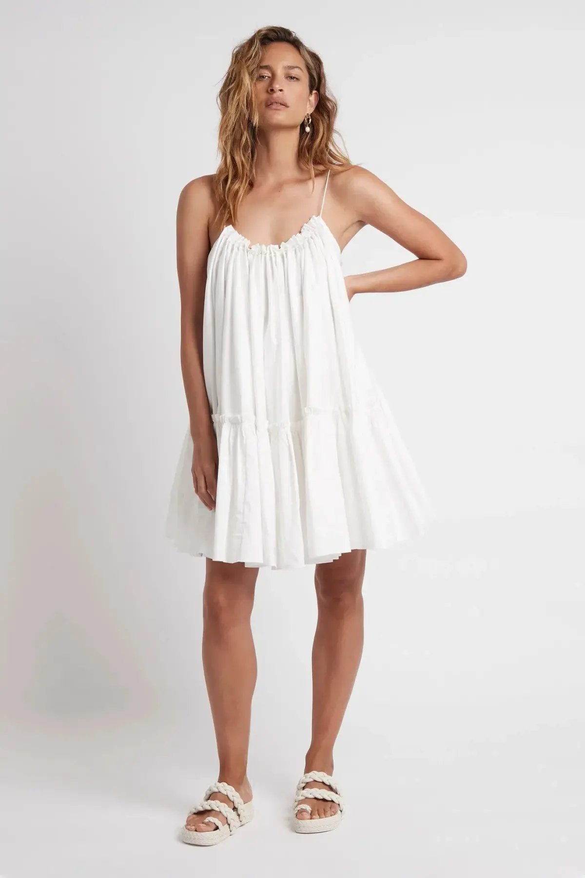 Aje Midsummer Swing Mini Dress Ivory Size 2 photo 2