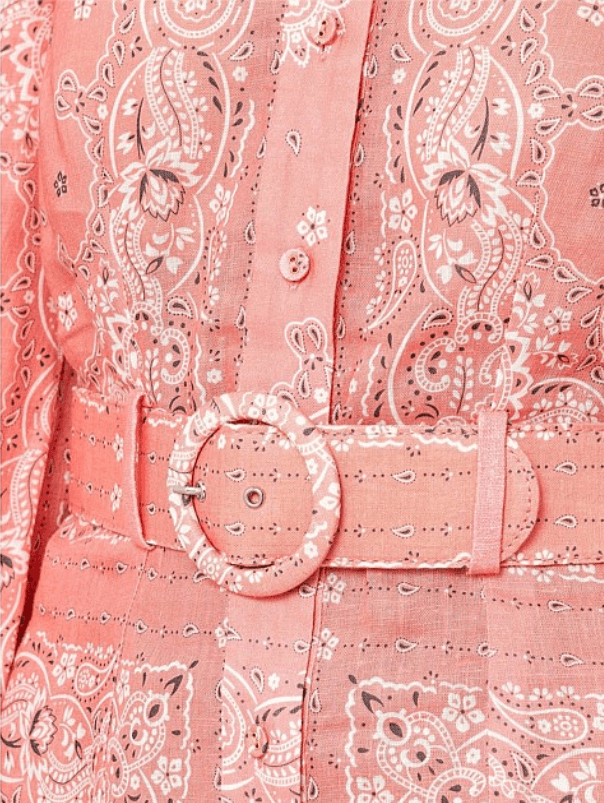 Zimmermann Bandana Shirt Dress Pink Print Size 12 photo 5
