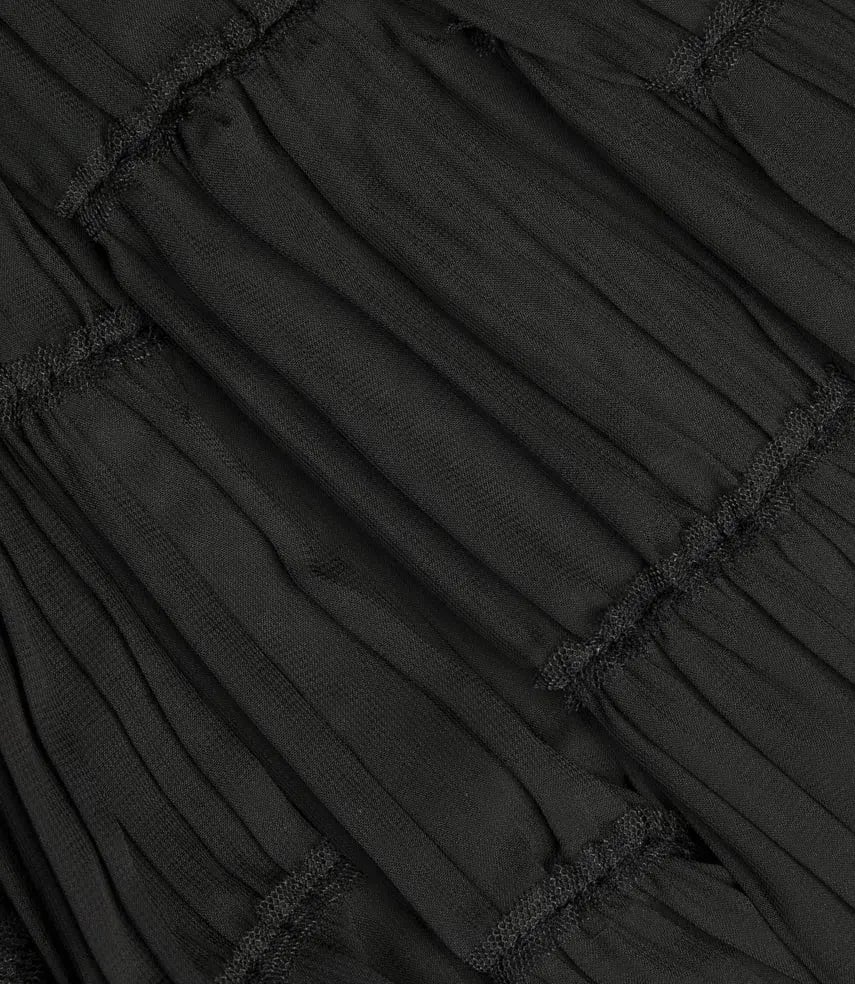 Aje Rosewood Chiffon Tiered Gown Black Size 10 photo 4