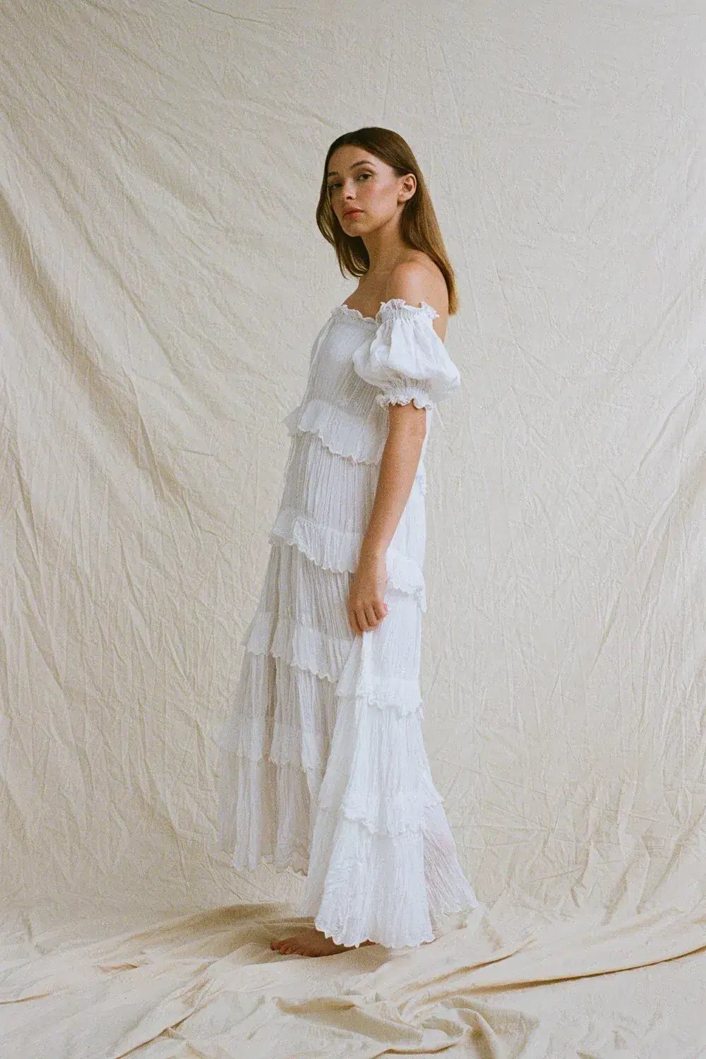 Rooh Collective Esha II Maxi Dress White Size L/AU 10 photo 3