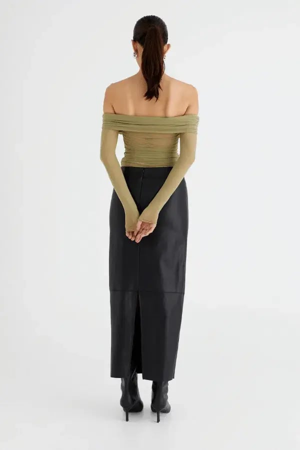 Benni Yasmin Off Shoulder Top in Pistachio Green Size S / AU 8 photo 3