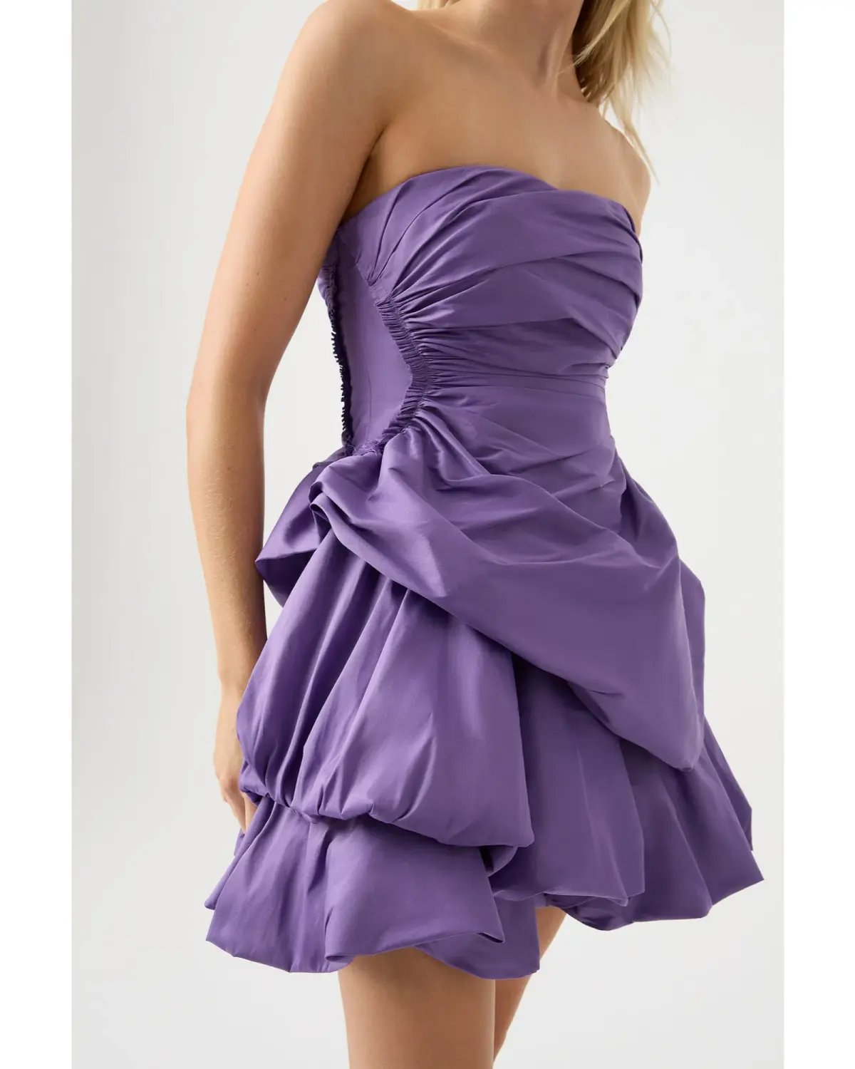 Aje Daybreak Strapless Mini Dress Deep Violet Size AU 10 photo 2