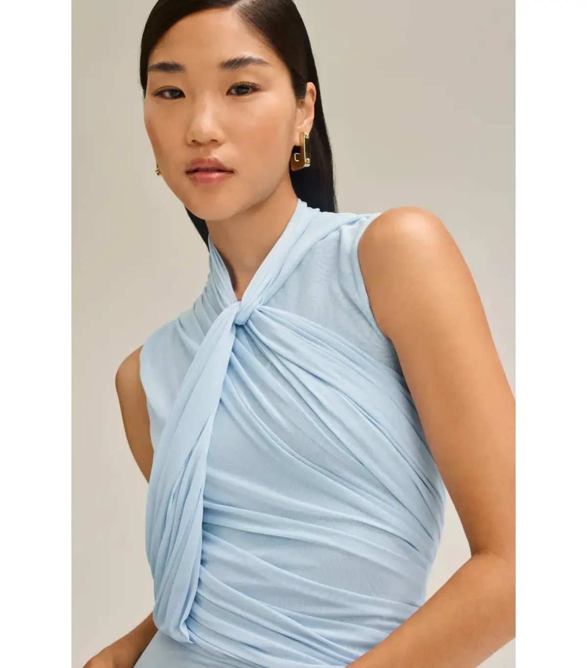 Scanlan Theodore Mesh Drape Top And Skirt Pale Blue Size AU 10 photo 3
