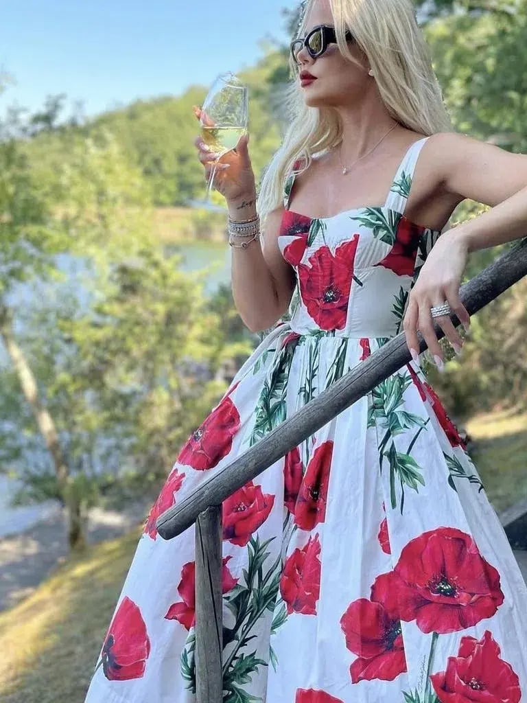 DOLCE & GABBANA Poppy Print Dress photo 2