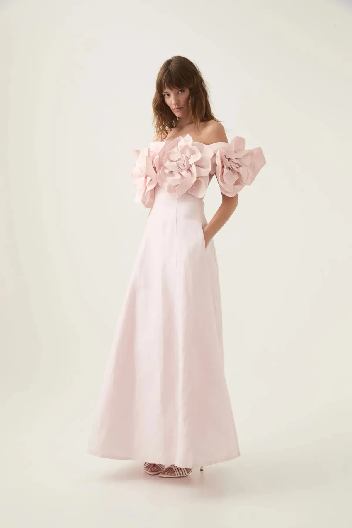 Aje Etta Midi Dress Pastel Pink Size 10 photo 4