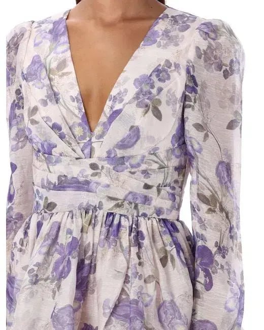 Zimmermann The Lyrical Cross Over Mini in Blue Iris Cream Size 0 (6-8) photo 6