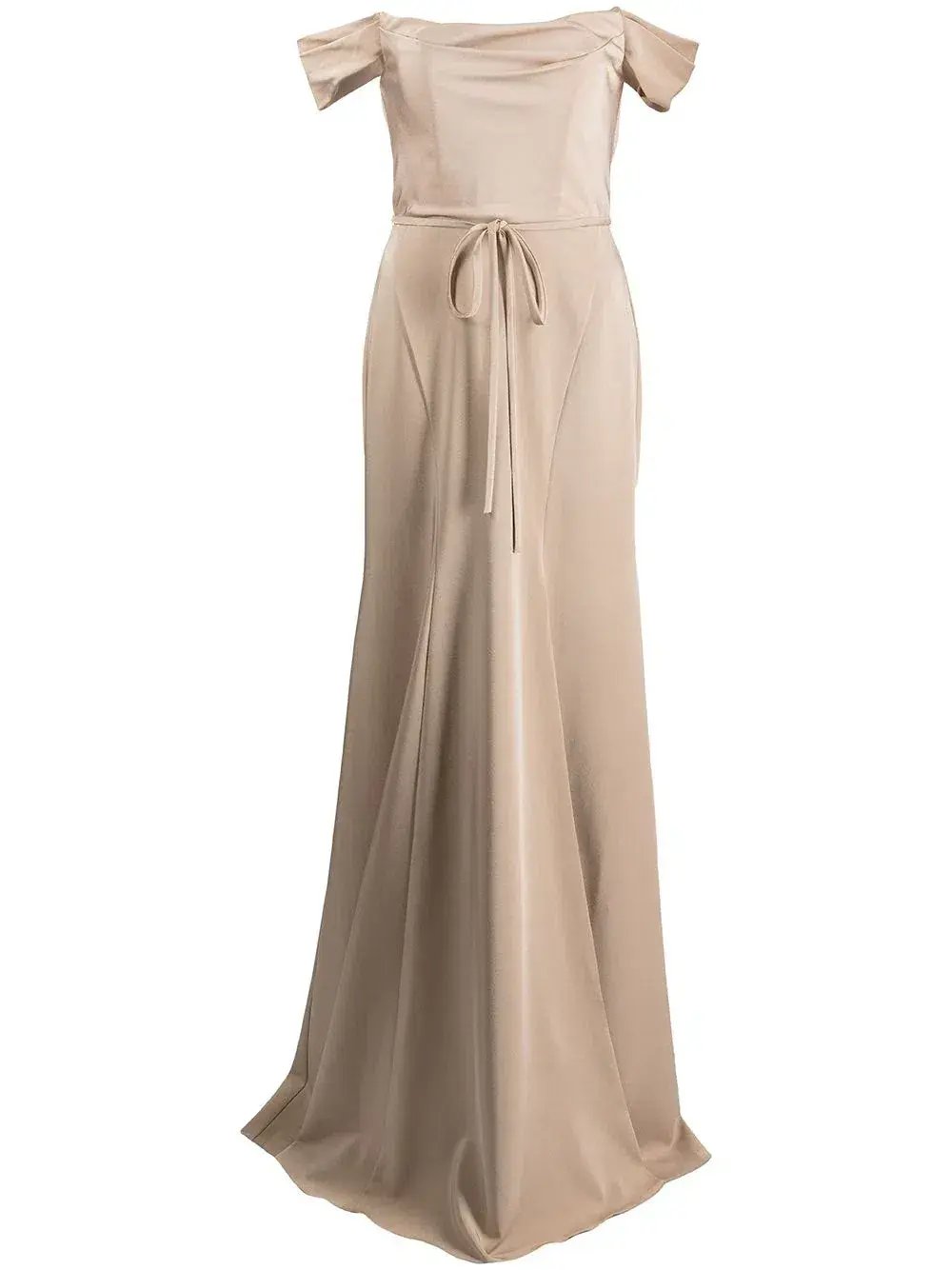 Marchesa Notte Rimini Off Shoulder Dress in Champagne Colour Size US 10 / AU 14 photo 5