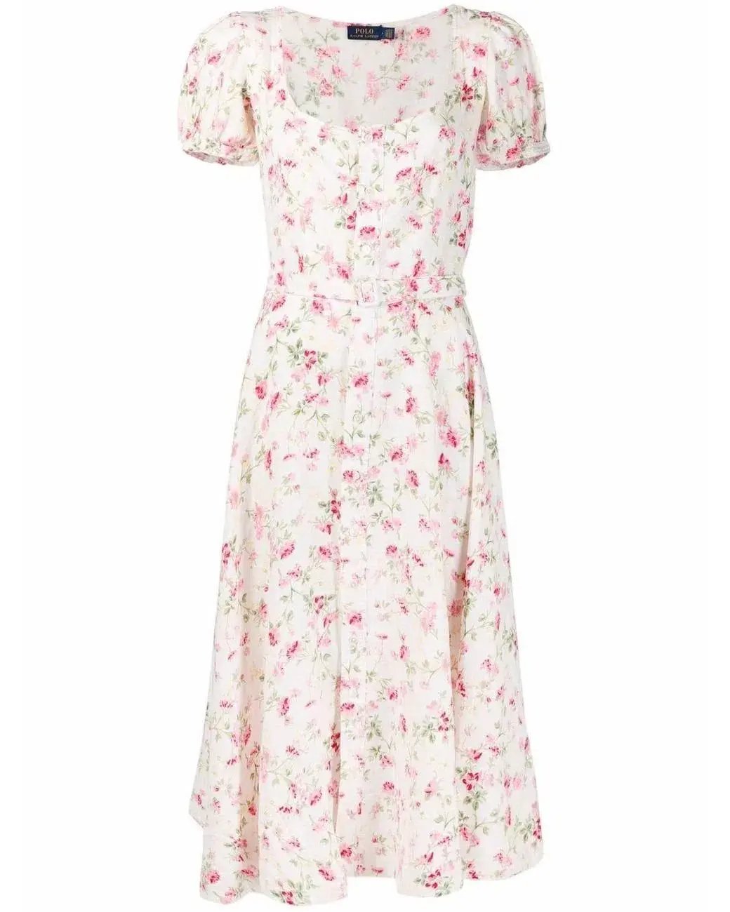 Polo Ralph Lauren Midi Dress Linen Floral Sweet Pea Garden Party Size 0/AU 4 photo 3