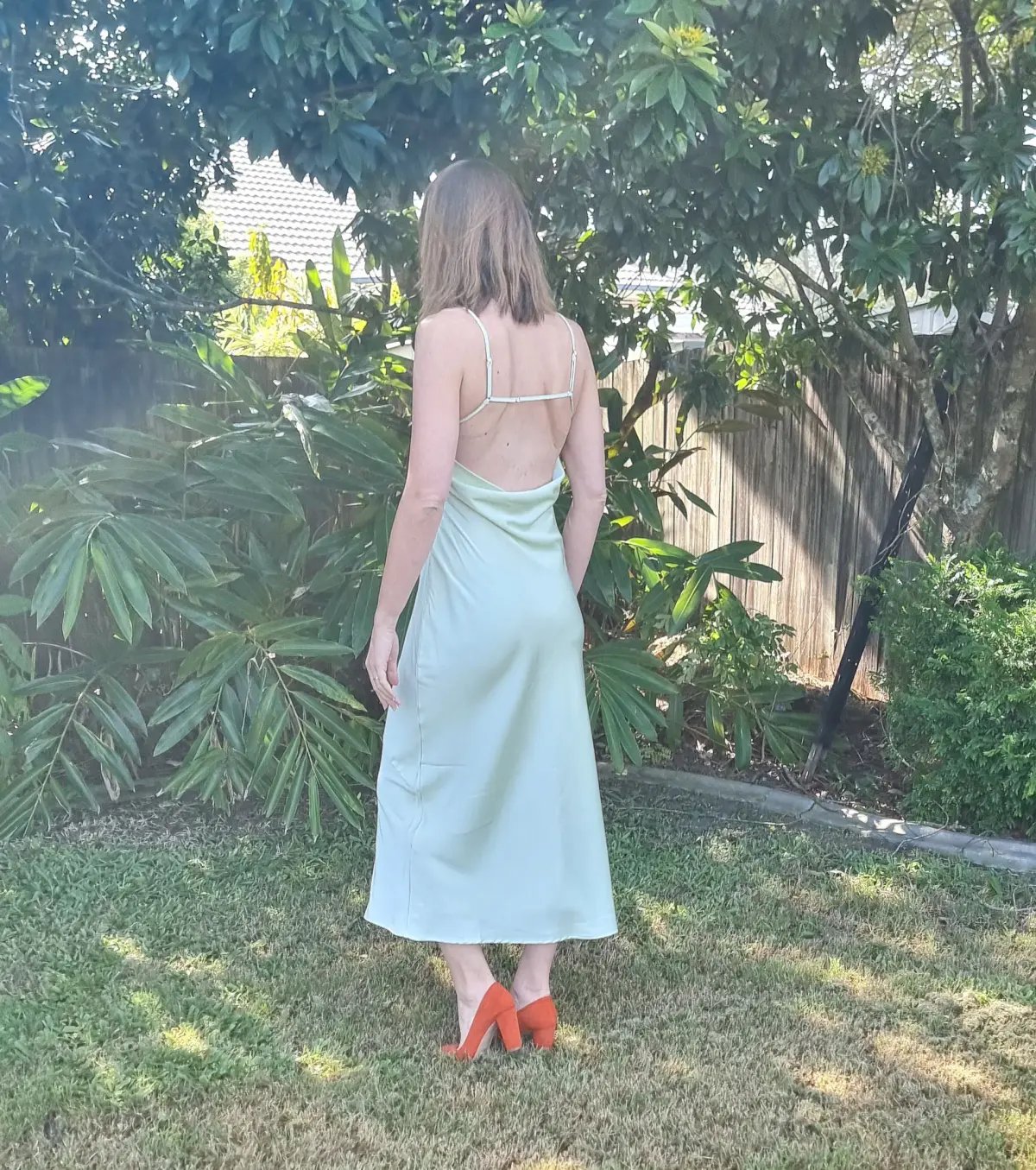 Dissh Greta Satin Midi Dress in Soft Green Size 12 photo 3