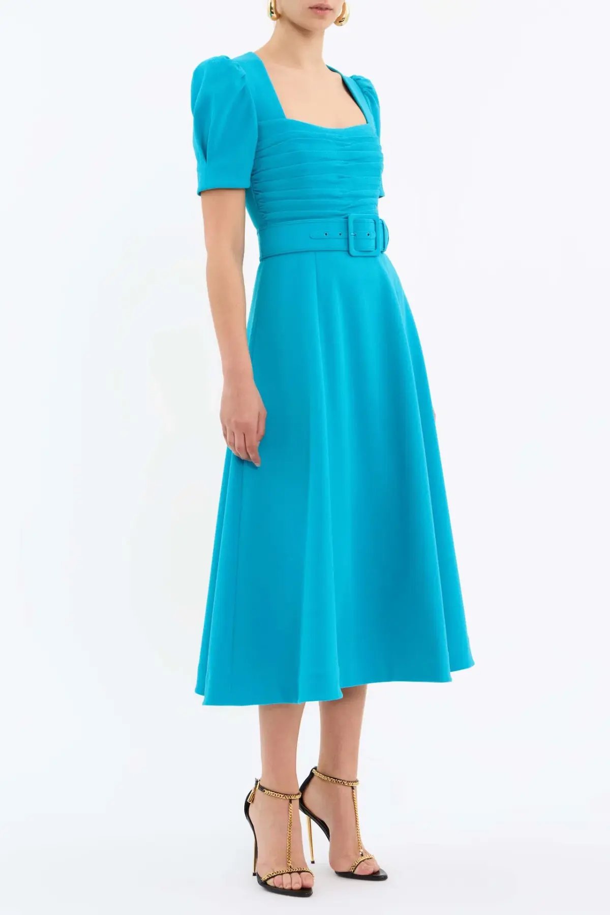 Rebecca Vallance Ella Short Sleeve Midi Dress Blue Size AU 10 photo 2