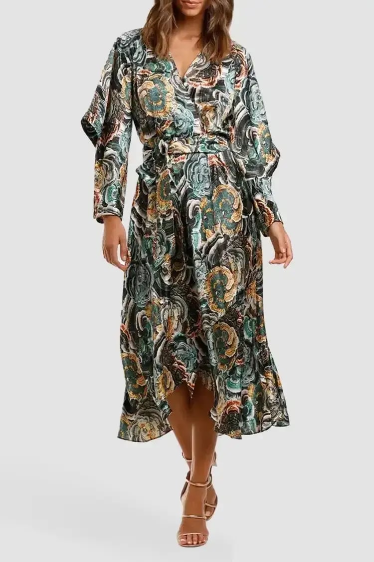 Ginger & Smart Underworld Wrap Midi Dress Floral Size 10 photo 2